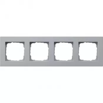 Gira E2 Flat Aluminium Moldura de cobertura 4 módulos, encastrar, mate, horizontal 214255