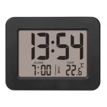 TFA 60.2044.01 Despertador de quartzo preto