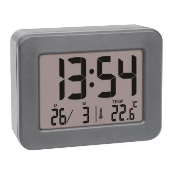 TFA Dostmann 60.2044.10 Despertador de quartzo cinzento com alarme único