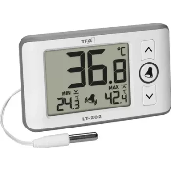 TFA Dostmann LT 202 Termómetro profissional digital com sensor de cabo, branco 30.1052.02