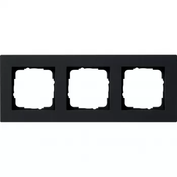 Moldura de cobertura Gira System 55, 3 módulos, plana, preto 0213095