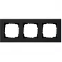 Moldura de cobertura Gira System 55, 3 módulos, plana, preto 0213095