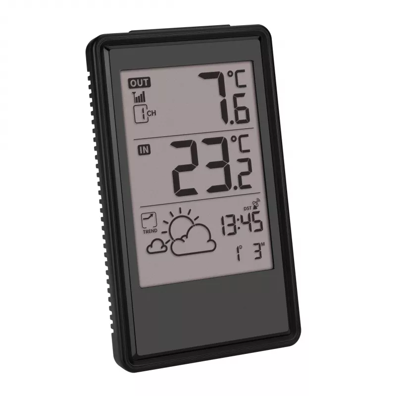 Estação meteorológica sem fios TFA Dostmann 35.1170.01 com previsão de 6-12 horas, temperatura e humidade interior/exterior, relógio controlado por rádio, suporta até 3 sensores