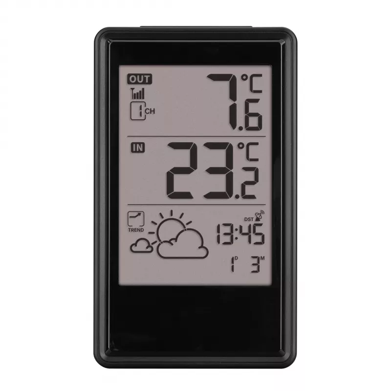 Estação meteorológica sem fios TFA Dostmann 35.1170.01 com previsão de 6-12 horas, temperatura e humidade interior/exterior, relógio controlado por rádio, suporta até 3 sensores
