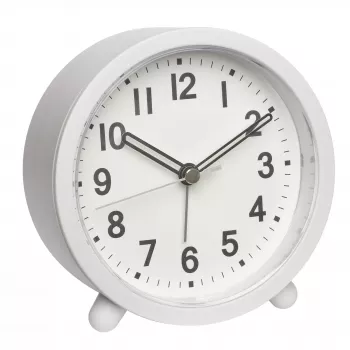 Despertador de quartzo TFA Dostmann 60.1043.02 branco com ponteiro dos segundos contínuo