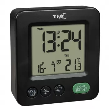 Despertador sem fios TFA Dostmann 60.2567.01 preto