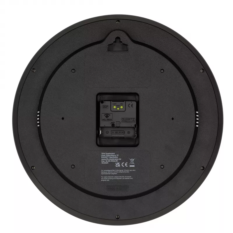 Relógio de parede sem fios TFA Dostmann 60.3554.10 320 mm antracite com segundos contínuos