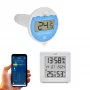 TFA Dostmann TFA.me Kit inicial de termómetro inteligente para piscina com gateway Wi-Fi e sensor flutuante de piscina, branco 35.8110.02