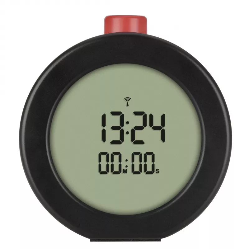 TFA Dostmann 60.2569.01 Despertador rádio-controlado, ecrã grande, temporizador, preto/vermelho