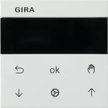Gira System 55 Temporizador para estores/persianas com ecrã, branco puro brilhante 536627