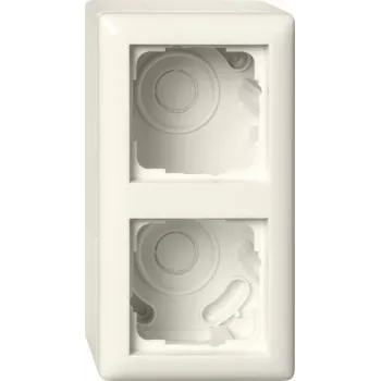 Gira Caixa de superfície 2 módulos com moldura, Standard 55, branco-creme 106201
