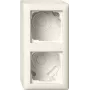 Gira Caixa de superfície 2 módulos com moldura, Standard 55, branco-creme 106201