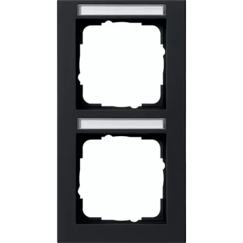 Gira System 55 moldura de cobertura 2 módulos vertical preto mate 110209