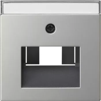 Gira System 55 placa de cobertura para tomadas UAE/IAE e de rede, aço inoxidável escovado 0284600