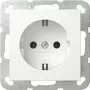 Gira System 55 tomada Schuko com tampa basculante, branco puro 418003