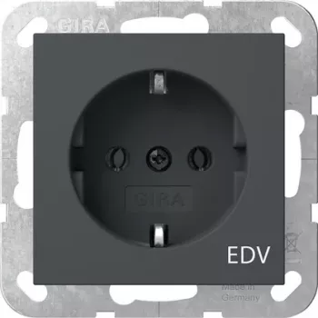 Gira System 55 tomada Schuko com inscrição EDV, 16 A, branco puro brilhante 445828