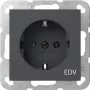 Gira System 55 tomada Schuko com inscrição EDV, 16 A, branco puro brilhante 445828