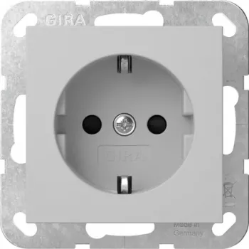 Gira 4453015 tomada SCHUKO com tampa basculante, System 55, cinzento tráfego (RAL 7043)