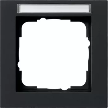Gira Standard 55 moldura de cobertura 1 módulo preto com campo de identificação 109109