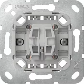 GIRA Mecanismo de botão, 1 polo NO, 10 A, encastrar, System 55 312700