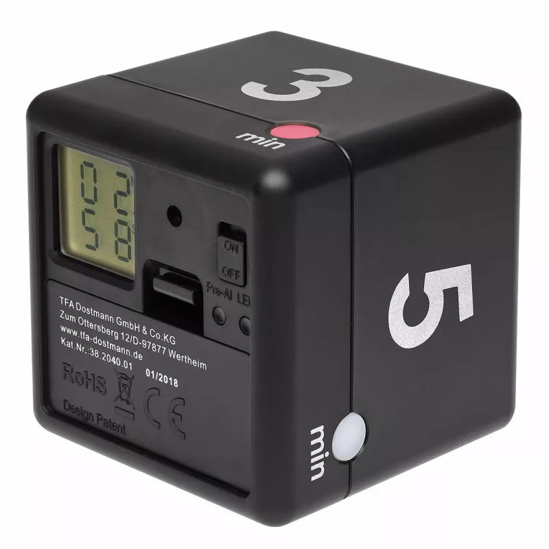 TFA Dostmann 38.2040.01 Temporizador de cozinha digital preto/branco
