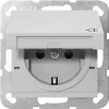 Gira System 55 Tomada SCHUKO com tampa basculante, cinzento 4414015