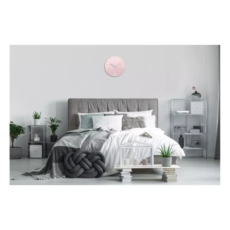 TFA Dostmann Relógio de parede radiofrequência design Contour, rosa antigo/branco (60.3536.16)