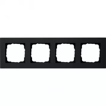 Gira E2 Moldura de cobertura 4 vias preto mate design plano 0214095