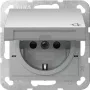 GIRA 441426 Tomada SCHUKO com tampa basculante e bloqueio, System 55, branco puro brilhante