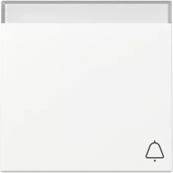 Gira System 55 Tampa de tecla com símbolo de campainha e campo de identificação, branco puro acetinado 367327