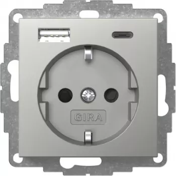 Gira Tomada SCHUKO com carregador USB Type-A/C 2459600