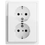 Gira tomada Schuko 2 tomadas branco puro brilhante 0783112