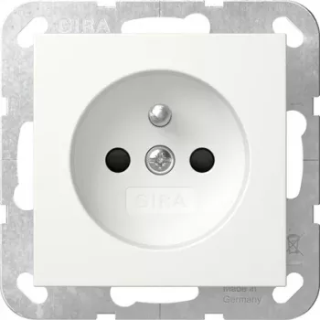 GIRA 448503 Tomada Schuko com tampa basculante, System 55, branco puro brilhante