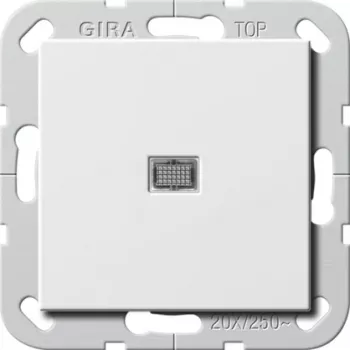 Gira System 55 mecanismo de interruptor de balancim 2 polos OFF, branco puro mate 283403