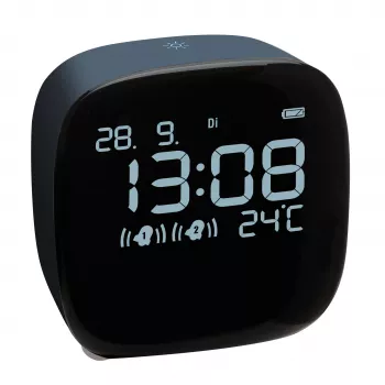TFA Dostmann 60.2034.06 Despertador de quartzo azul-noite com 2 alarmes