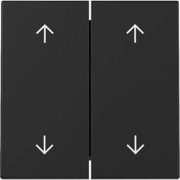 Gira System 55 tampa de interruptor de balancim duplo com setas, preto mate 3297005
