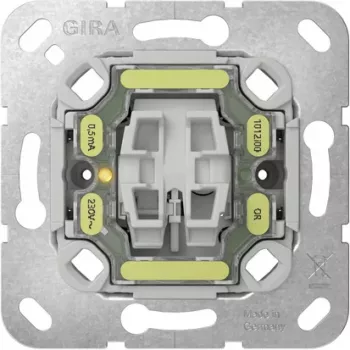 GIRA 384200 Mecanismo de botão de desligar, 2 polos, NO, 250 V AC, 10 A, encastrar