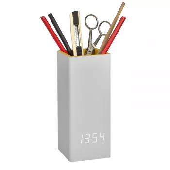 TFA Dostmann 60.2041.15 Relógio de mesa de quartzo cinzento amarelo
