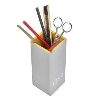 TFA Dostmann 60.2041.15 Relógio de mesa de quartzo cinzento amarelo