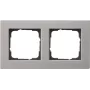 Gira E2 moldura 2 tomadas plana aço inoxidável 0212335