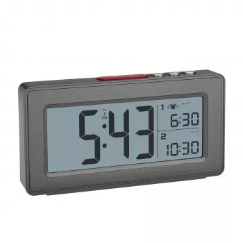 TFA Dostmann 60.2563.10 Despertador radiofónico, alarme duplo, antracite