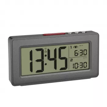 TFA Dostmann 60.2563.10 Despertador radiofónico, alarme duplo, antracite