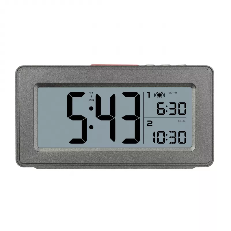 TFA Dostmann 60.2563.10 Despertador rádio-controlado, alarme duplo, antracite