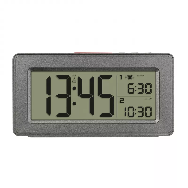 TFA Dostmann 60.2563.10 Despertador rádio-controlado, alarme duplo, antracite
