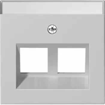 Gira System 55 Placa de cobertura para 2 Modular Jacks, saída angular 30°, cinzento 2640015