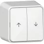 GIRA Interruptor basculante de superfície para controlo de estores, branco puro, setas subir/descer, 250 V, 10 A 315813