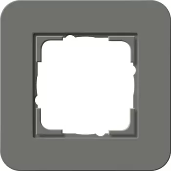 Gira System 55 Moldura de cobertura 1 módulo, cinzento escuro/branco puro brilhante 0211413