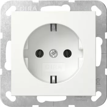 Gira 418027 Mecanismo de tomada SCHUKO SRK System 55, branco puro brilhante