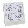 TFA Dostmann CLEO Estação meteorológica radiofónica, preto, controlada por rádio DCF-77, previsão 12-24h, temperatura e humidade interior/exterior, alarme de gelo, retroiluminação 35.1176.02