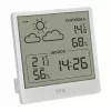 TFA Dostmann CLEO Estação meteorológica radiofónica, preto, controlada por rádio DCF-77, previsão 12-24h, temperatura e humidade interior/exterior, alarme de gelo, retroiluminação 35.1176.02
